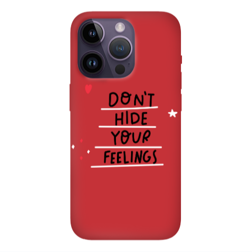 Apple iPhone 14 Pro  Dont Hide Your Feelings Red Colored Silicone TPU Θήκη