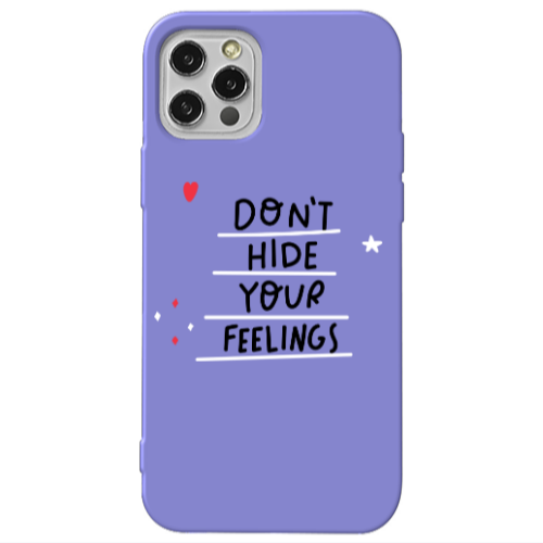 Apple iPhone 13 Pro Dont Hide Your Feelings Purple Colored Silicone TPU Θήκη