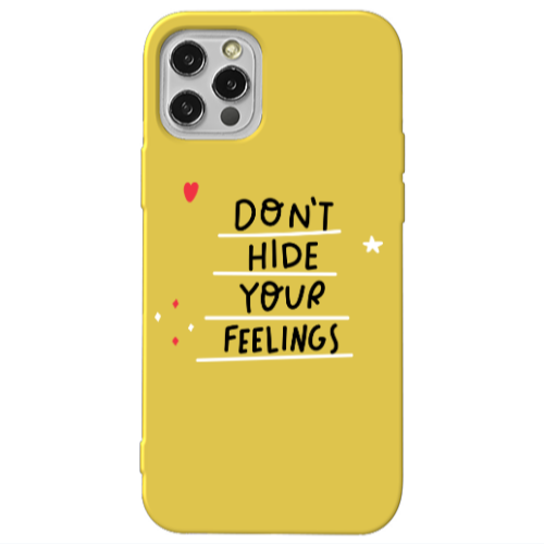 Apple iPhone 13 Pro Dont Hide Your Feelings Yellow Colored Silicone TPU Θήκη