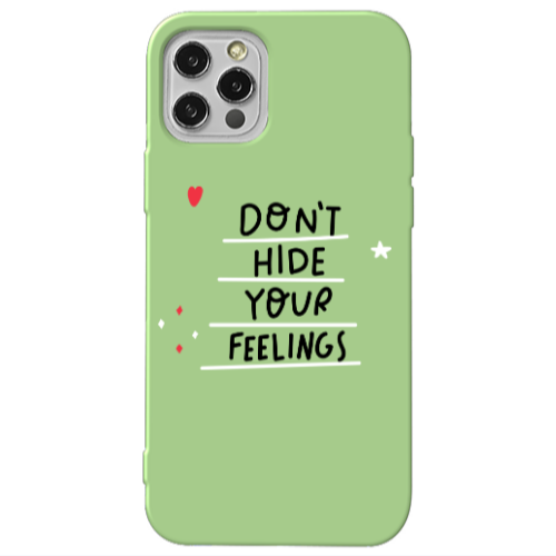 Apple iPhone 12 Pro Dont Hide Your Feelings Light Green Colored Silicone TPU Θήκη
