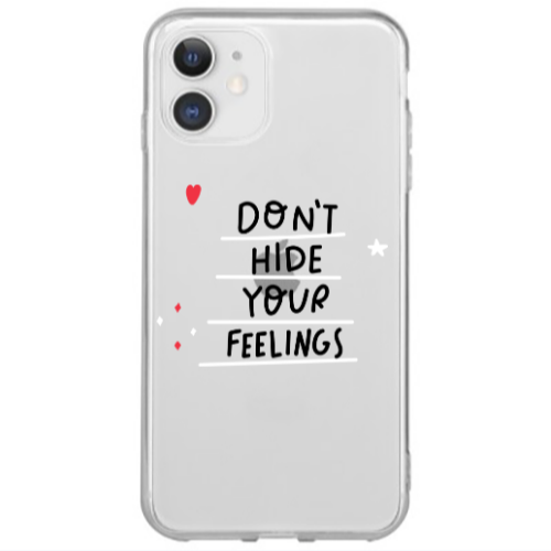Apple iPhone 12 Mini Dont Hide Your Feelings Transparent Silicone TPU Θήκη