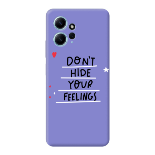 Xiaomi Redmi Note 12 4G Dont Hide Your Feelings Purple Colored Silicone TPU Θήκη