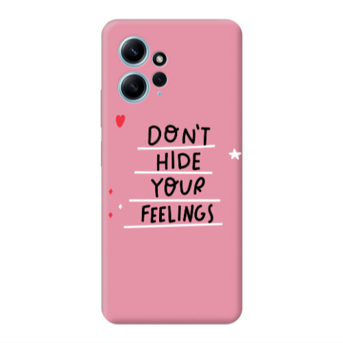 Xiaomi Redmi Note 12 4G Dont Hide Your Feelings Pink Colored Silicone TPU Θήκη