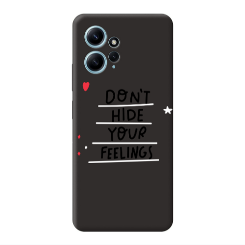 Xiaomi Redmi Note 12 4G Dont Hide Your Feelings Black Colored Silicone TPU Θήκη