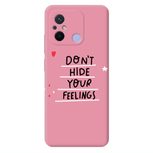 Xiaomi Redmi 12C Dont Hide Your Feelings Pink Colored Silicone TPU Θήκη