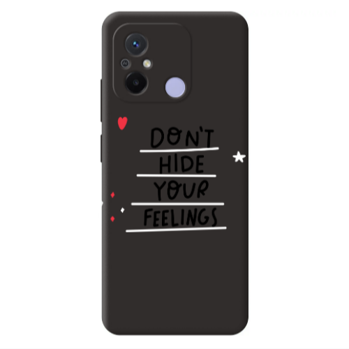 Xiaomi Redmi 12C Dont Hide Your Feelings Black Colored Silicone TPU Θήκη