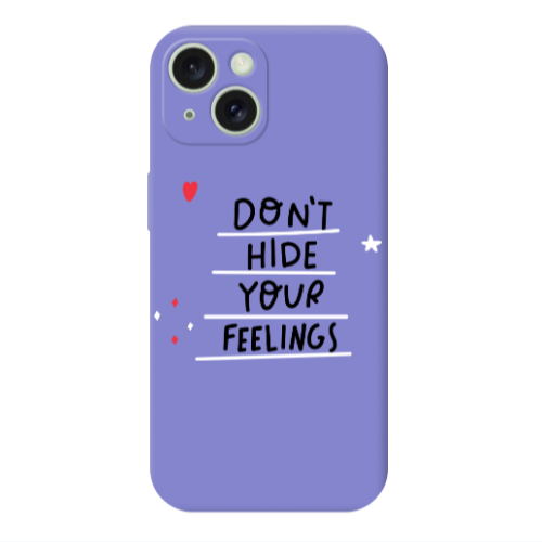 Apple iPhone 15 Plus Dont Hide Your Feelings Purple Colored Silicone TPU Θήκη