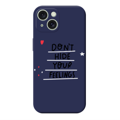 Apple iPhone 15 Plus Dont Hide Your Feelings Dark blue Colored Silicone TPU Θήκη