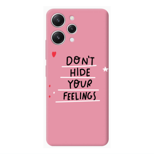 Xiaomi Redmi 12 Dont Hide Your Feelings Pink Colored Silicone TPU Θήκη