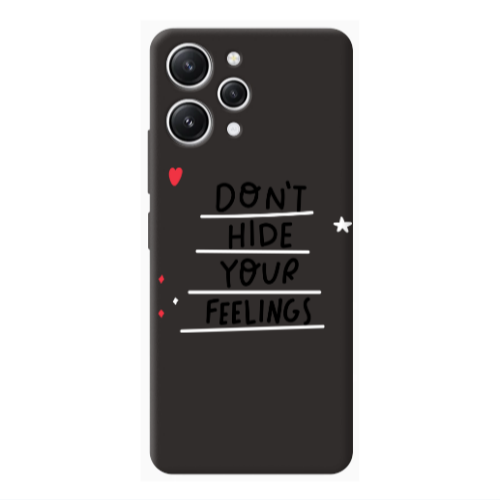 Xiaomi Redmi 12 Dont Hide Your Feelings Black Colored Silicone TPU Θήκη