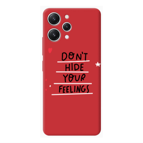Xiaomi Redmi 12 Dont Hide Your Feelings Red Colored Silicone TPU Θήκη