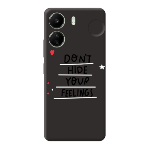 Xiaomi Redmi 13C Dont Hide Your Feelings Black Colored Silicone TPU Θήκη