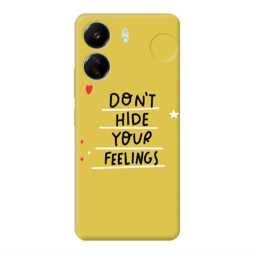 Xiaomi Redmi 13C Dont Hide Your Feelings Yellow Colored Silicone TPU Θήκη