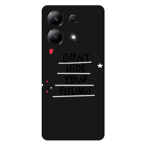 Xiaomi Redmi Note 13 4G Dont Hide Your Feelings Black Colored Silicone TPU Θήκη