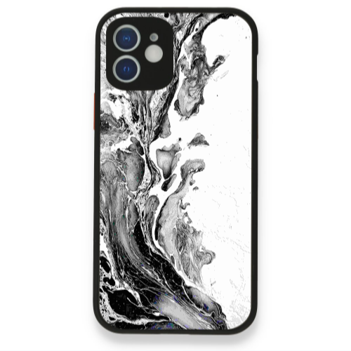 Apple iPhone 12 Marble River Black Glossy Θήκη