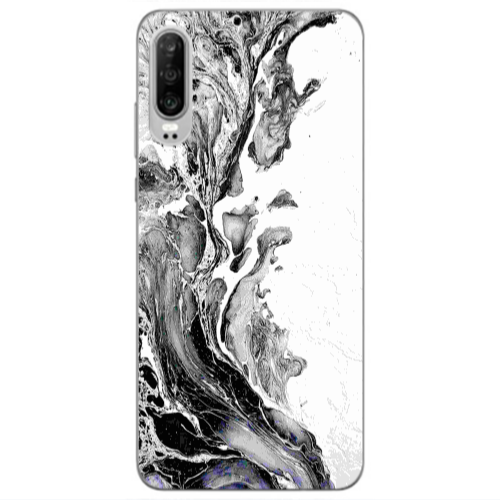 Huawei P30 Marble River Transparent Silicone TPU Θήκη