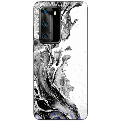 Huawei P40 Marble River Transparent Silicone TPU Θήκη