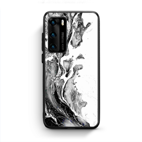 Huawei P40 Marble River Black Glossy Θήκη