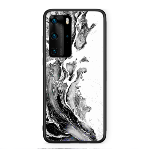 Huawei P40 Pro Marble River Black Glossy Θήκη
