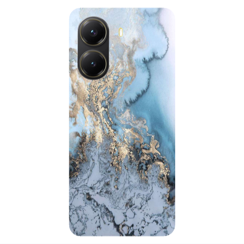 Xiaomi Poco X7 Pro Marble Gold Design Transparent Silicone TPU Θήκη