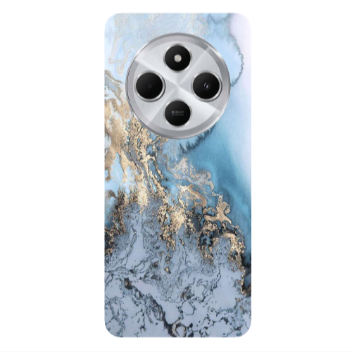 Xiaomi Redmi 14c Marble Gold Design Transparent Silicone TPU Θήκη
