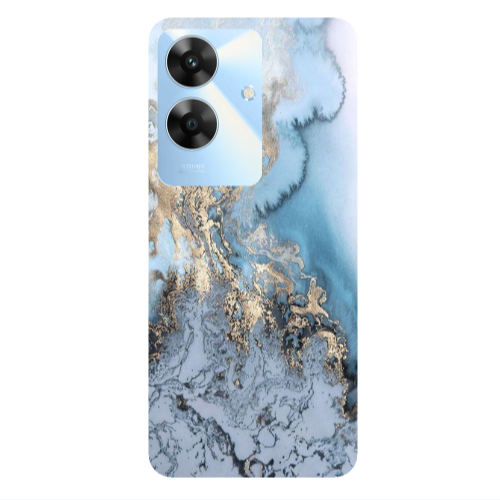 Realme Note 60 Marble Gold Design Transparent Silicone TPU Θήκη