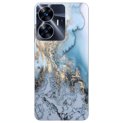 Realme Note 50 Marble Gold Design Transparent Silicone TPU Θήκη