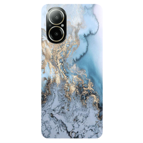 Realme C67 Marble Gold Design Transparent Silicone TPU Θήκη