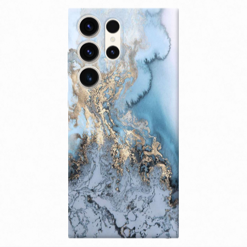 Samsung S25 Ultra Marble Gold Design Transparent Silicone TPU Θήκη