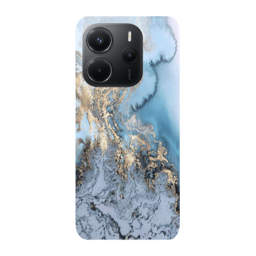 Xiaomi Redmi Note 14 Marble Gold Design Transparent Silicone TPU Θήκη