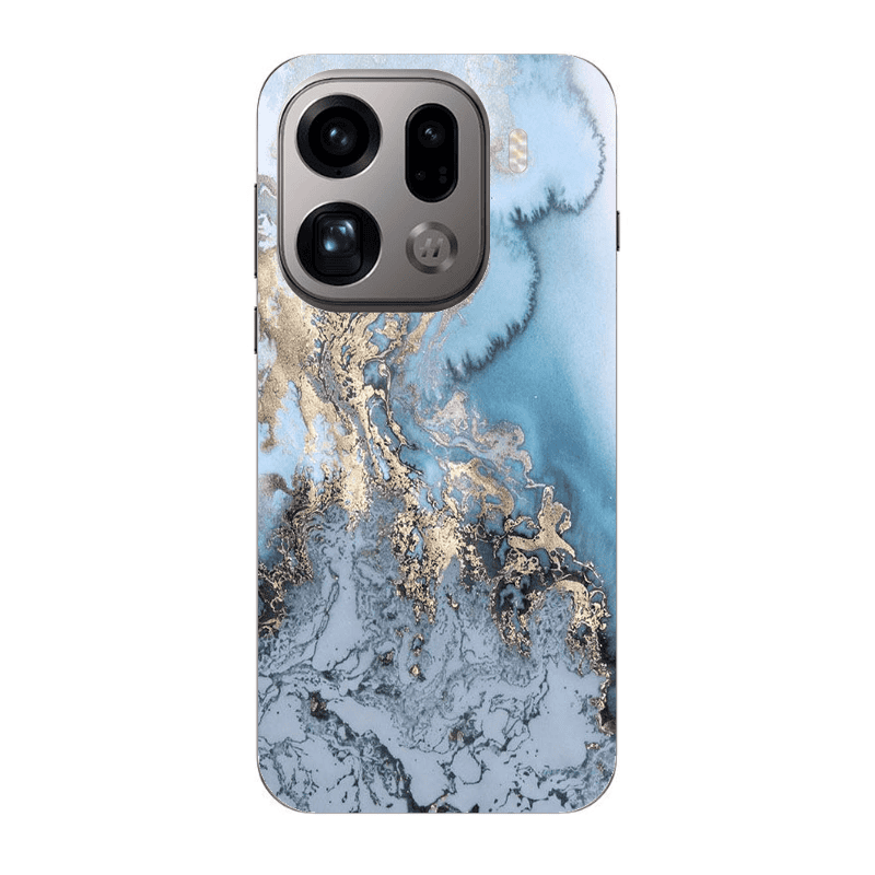 Oppo Find X9 Pro Marble Gold Design Transparent Silicone TPU Θήκη