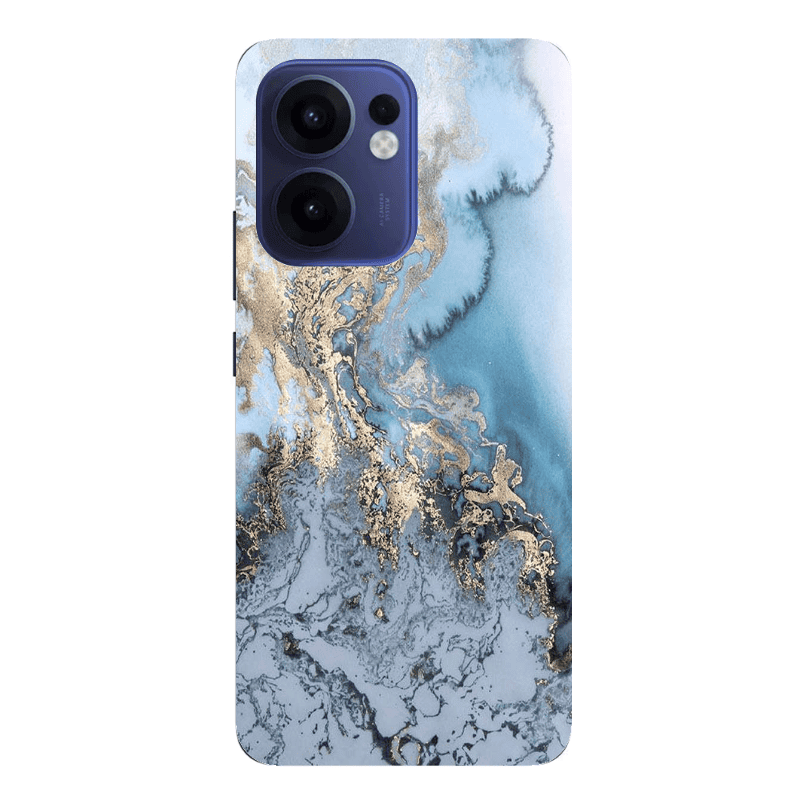 Oppo Reno13 FS Marble Gold Design Transparent Silicone TPU Θήκη