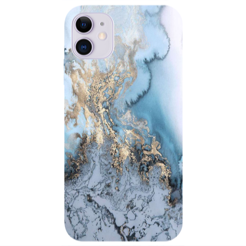 Apple iPhone 11  Marble Gold Design Transparent Silicone TPU Θήκη