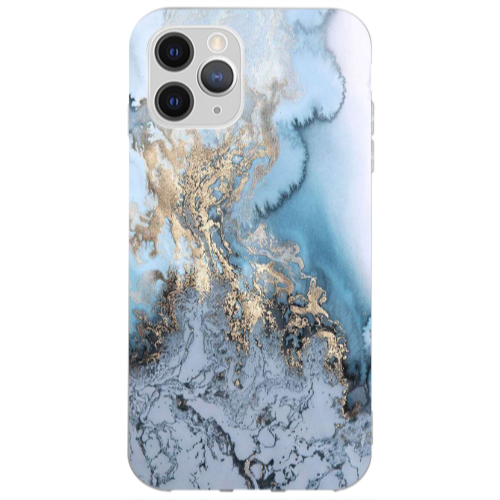 Apple iPhone 13 Pro Max Marble Gold Design Transparent Silicone TPU Θήκη
