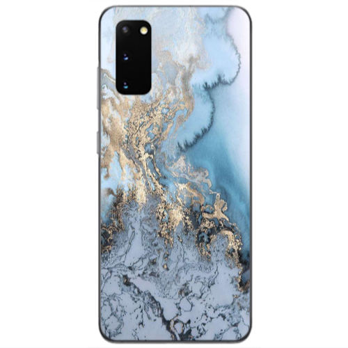 Samsung S20 Marble Gold Design Transparent Silicone TPU Θήκη