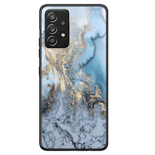 Samsung A33 Marble Gold Design Black Glossy Θήκη