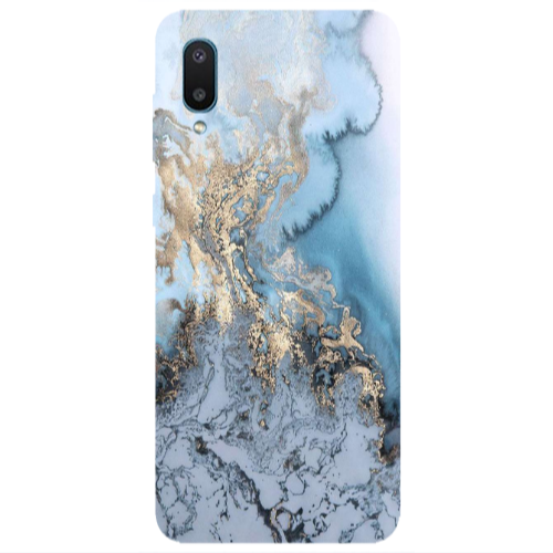 Samsung A02 Marble Gold Design Transparent Silicone TPU Θήκη
