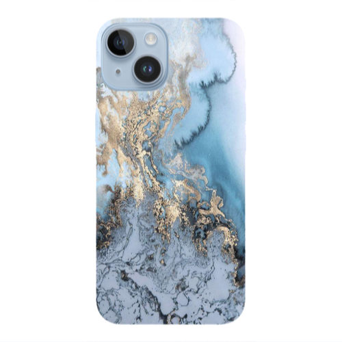 Apple iPhone 14  Marble Gold Design Transparent Silicone TPU Θήκη