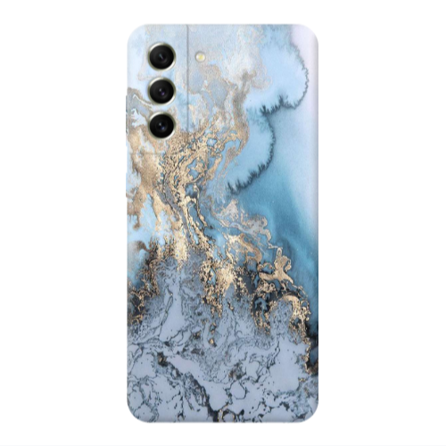 Samsung S21 FE Marble Gold Design Transparent Silicone TPU Θήκη