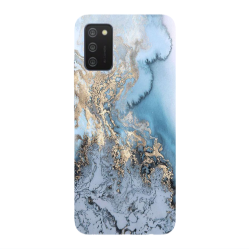 Samsung A03S Marble Gold Design Transparent Silicone TPU Θήκη