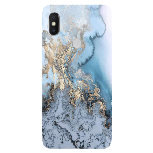 Xiaomi Redmi S2 Marble Gold Design Transparent Silicone TPU Θήκη