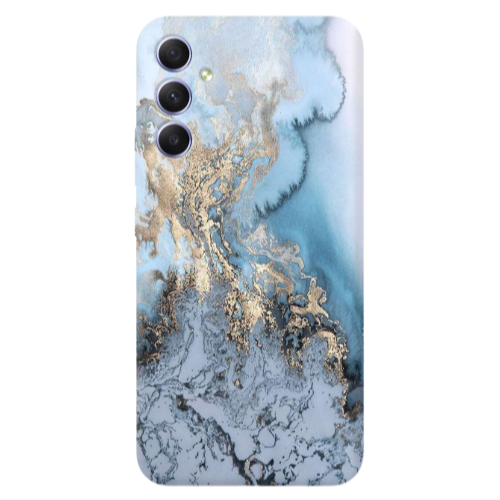 Samsung A34 Marble Gold Design Transparent Silicone TPU Θήκη