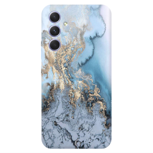 Samsung A54 Marble Gold Design Transparent Silicone TPU Θήκη