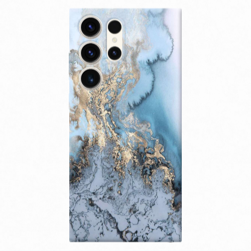 Samsung S23 Ultra Marble Gold Design Transparent Silicone TPU Θήκη