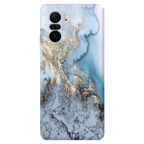 Xiaomi Poco F3 Marble Gold Design Transparent Silicone TPU Θήκη