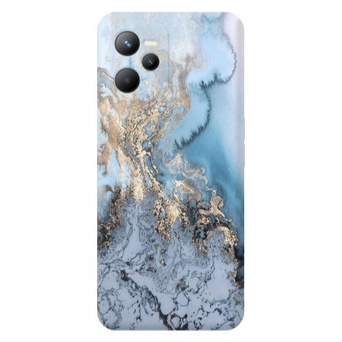 Realme C35 Marble Gold Design Transparent Silicone TPU Θήκη
