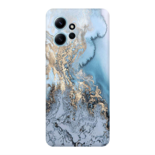 Xiaomi Redmi Note 12 4G Marble Gold Design Transparent Silicone TPU Θήκη