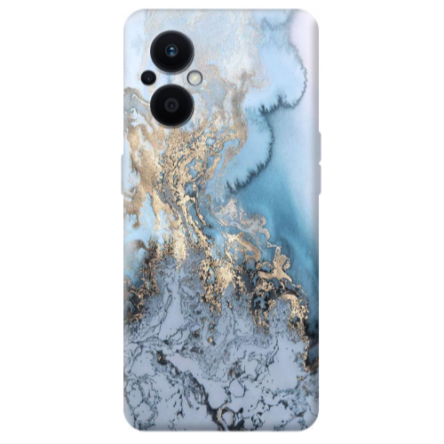 Oppo Reno 7 Lite Marble Gold Design Transparent Silicone TPU Θήκη