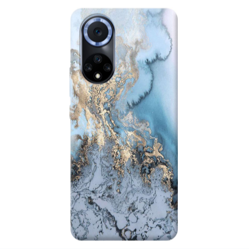 Huawei Nova 9 Marble Gold Design Transparent Silicone TPU Θήκη