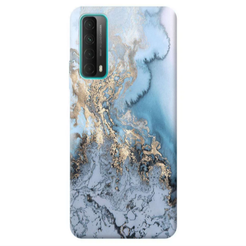 Huawei P Smart 2021 Marble Gold Design Transparent Silicone TPU Θήκη